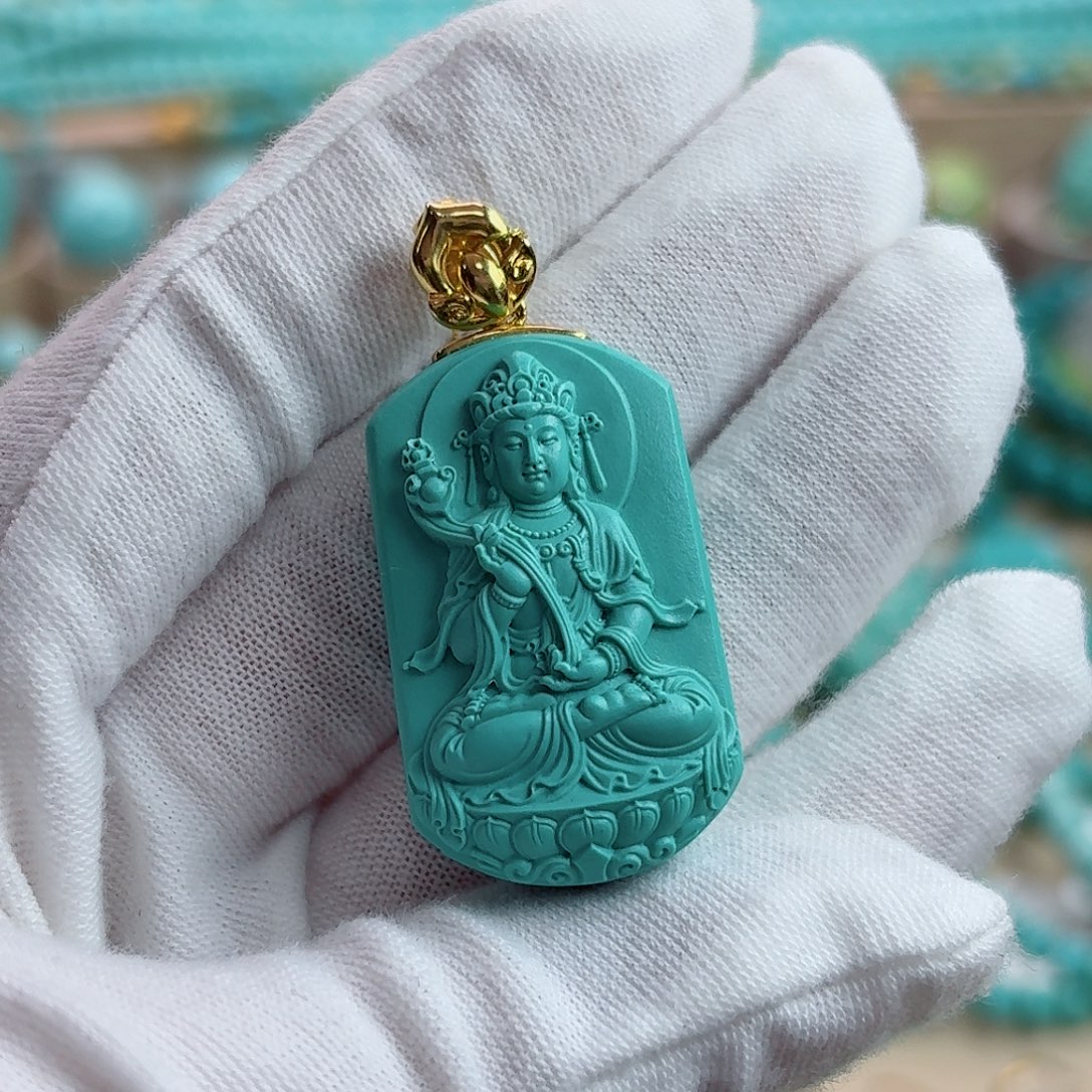 绿松石18K金镶嵌珠宝奇石