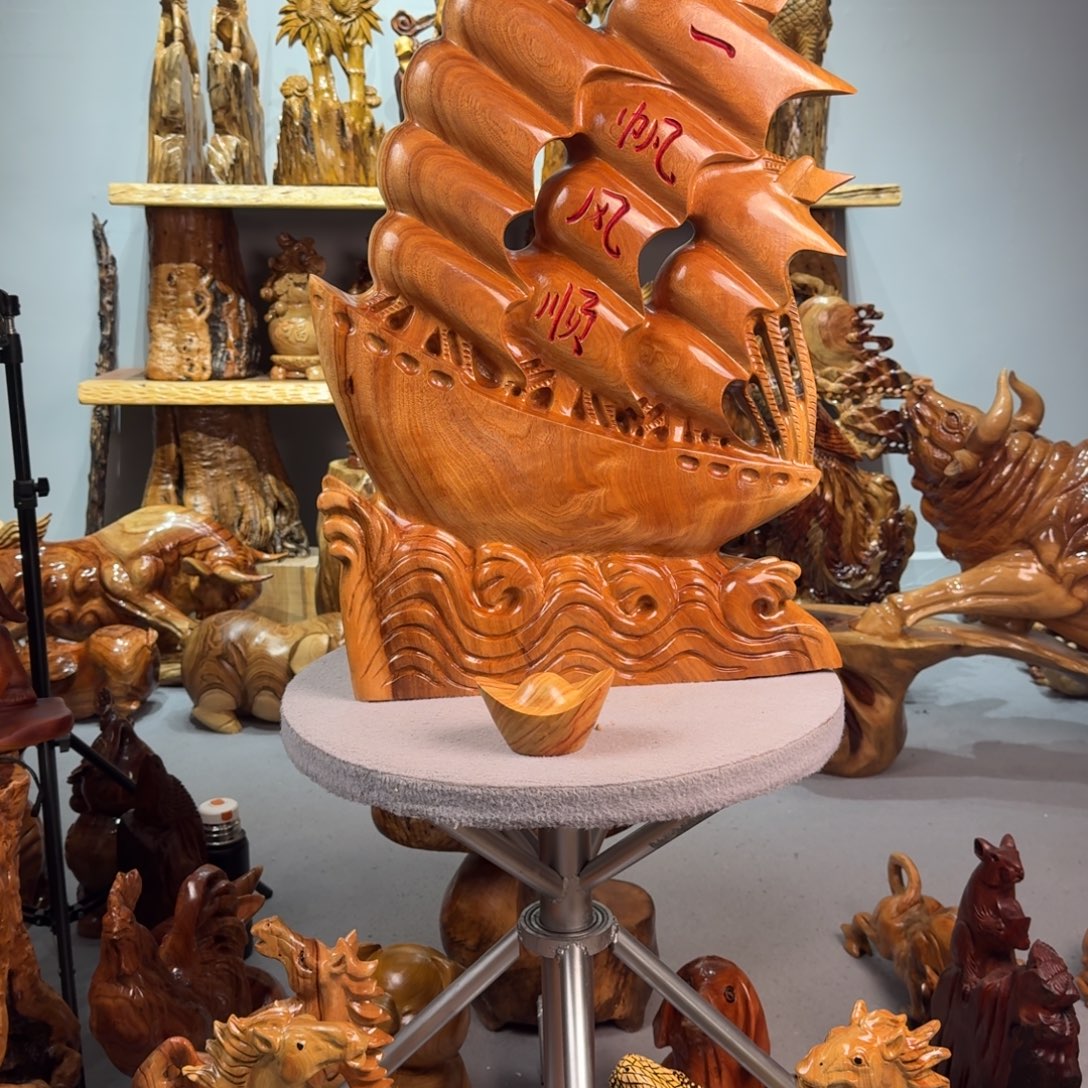 秋***8木材香樟木一帆风顺