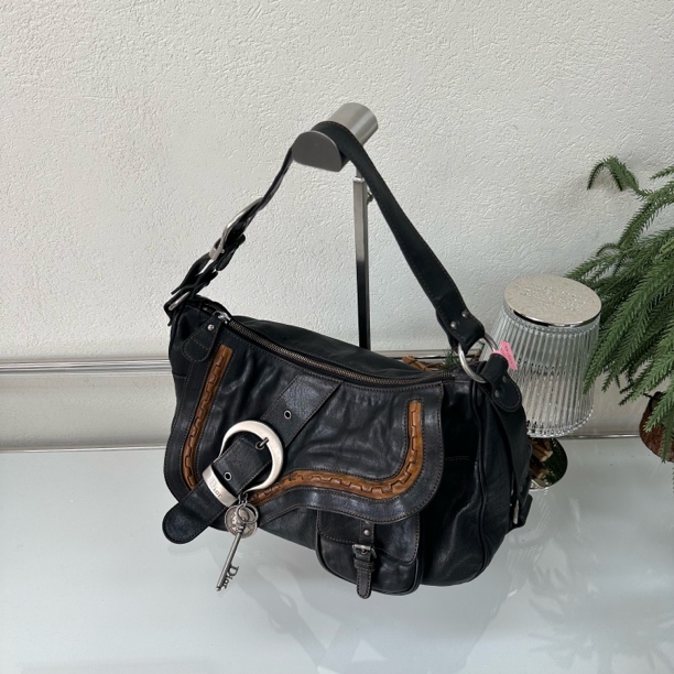 95新 DIOR/迪奥 海盗爷黑色银币高桥单肩包腋下包底长35123785