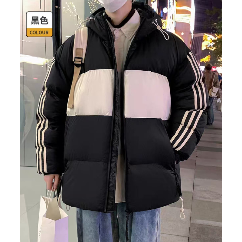 LILI001 棉服5533情侣连帽潮流加厚保暖拼接冬季立领百搭时尚外套