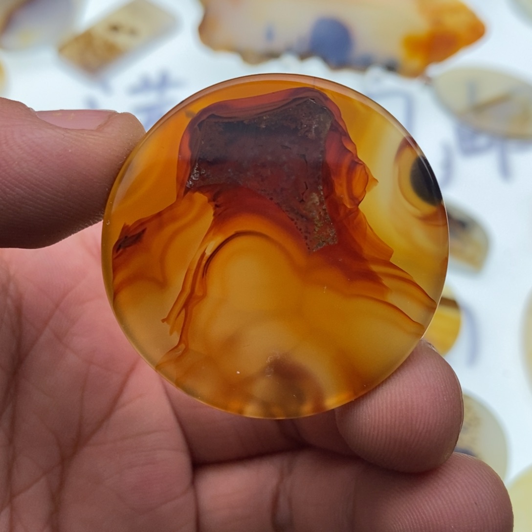 玛瑙/玉髓牌子足银镀金镶嵌