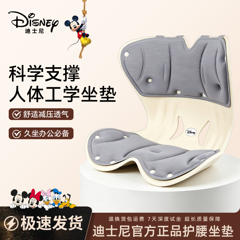 Disney/迪士尼加大护腰坐垫坐垫可拆卸久坐护腰办公室坐姿椅靠背