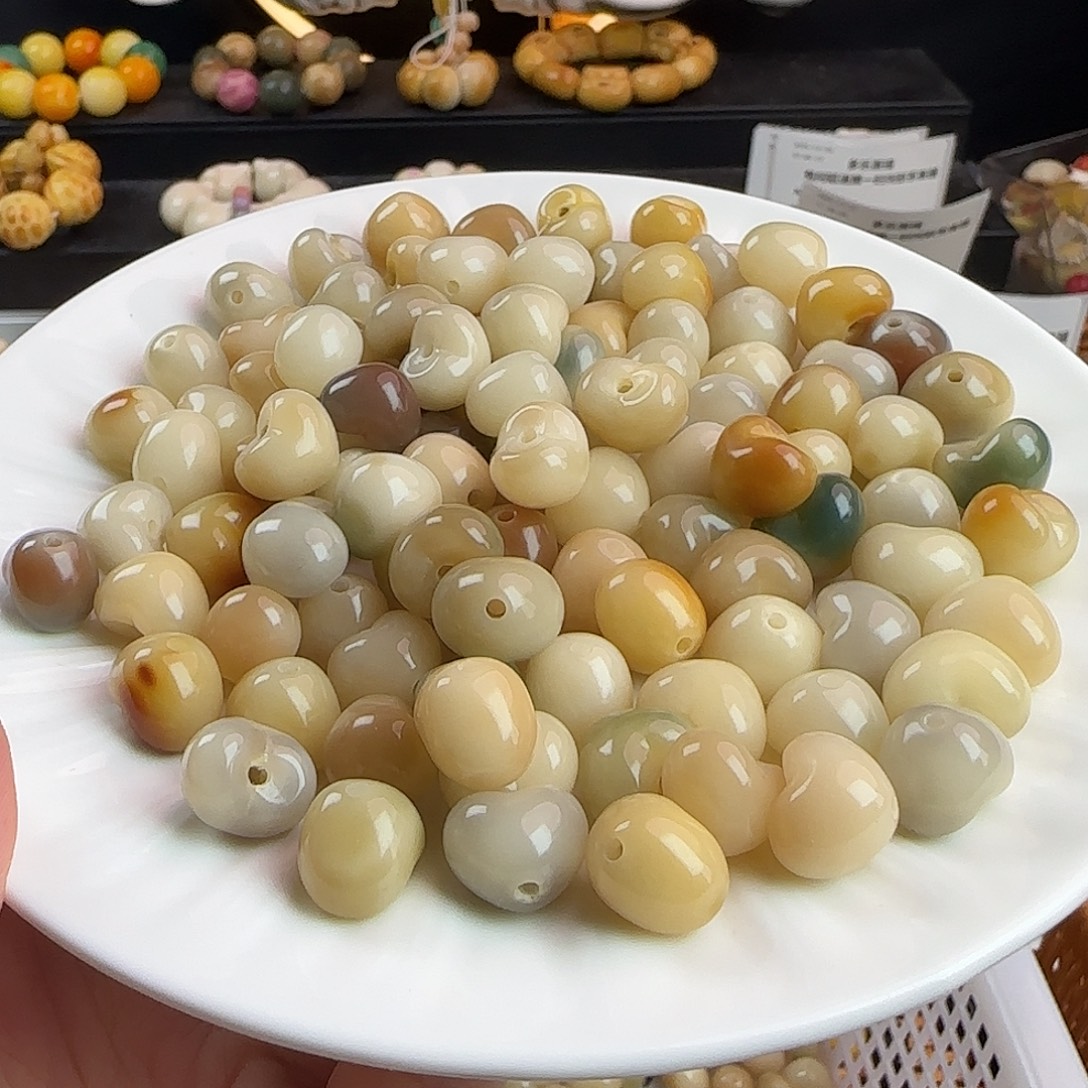 手串菩提根/象牙果卡13.5非料玉化爱心100颗