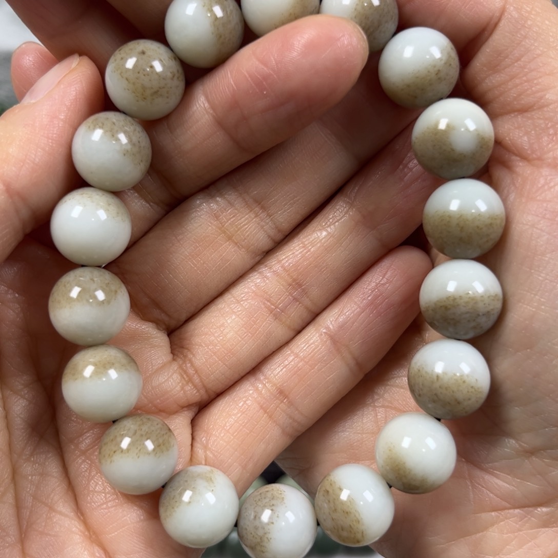 和田玉手链未镶嵌卡12