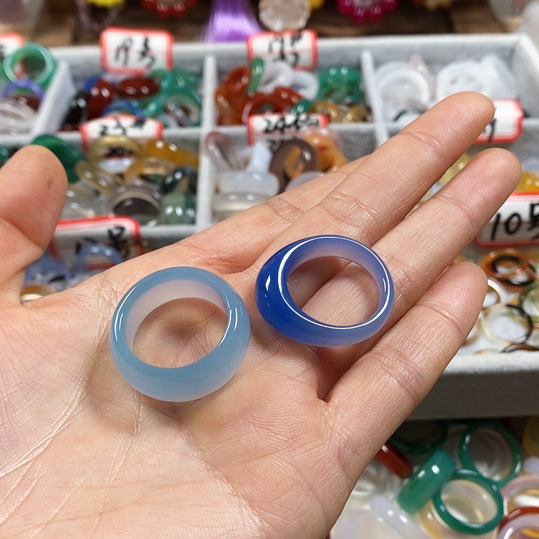 玛瑙/玉髓戒指未镶嵌自*