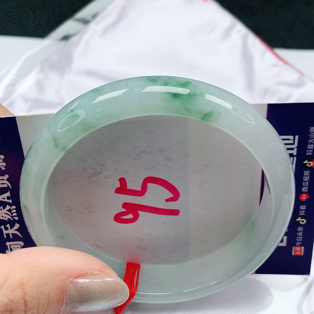 翡翠手镯未镶嵌54圈缅甸天然翡翠A货