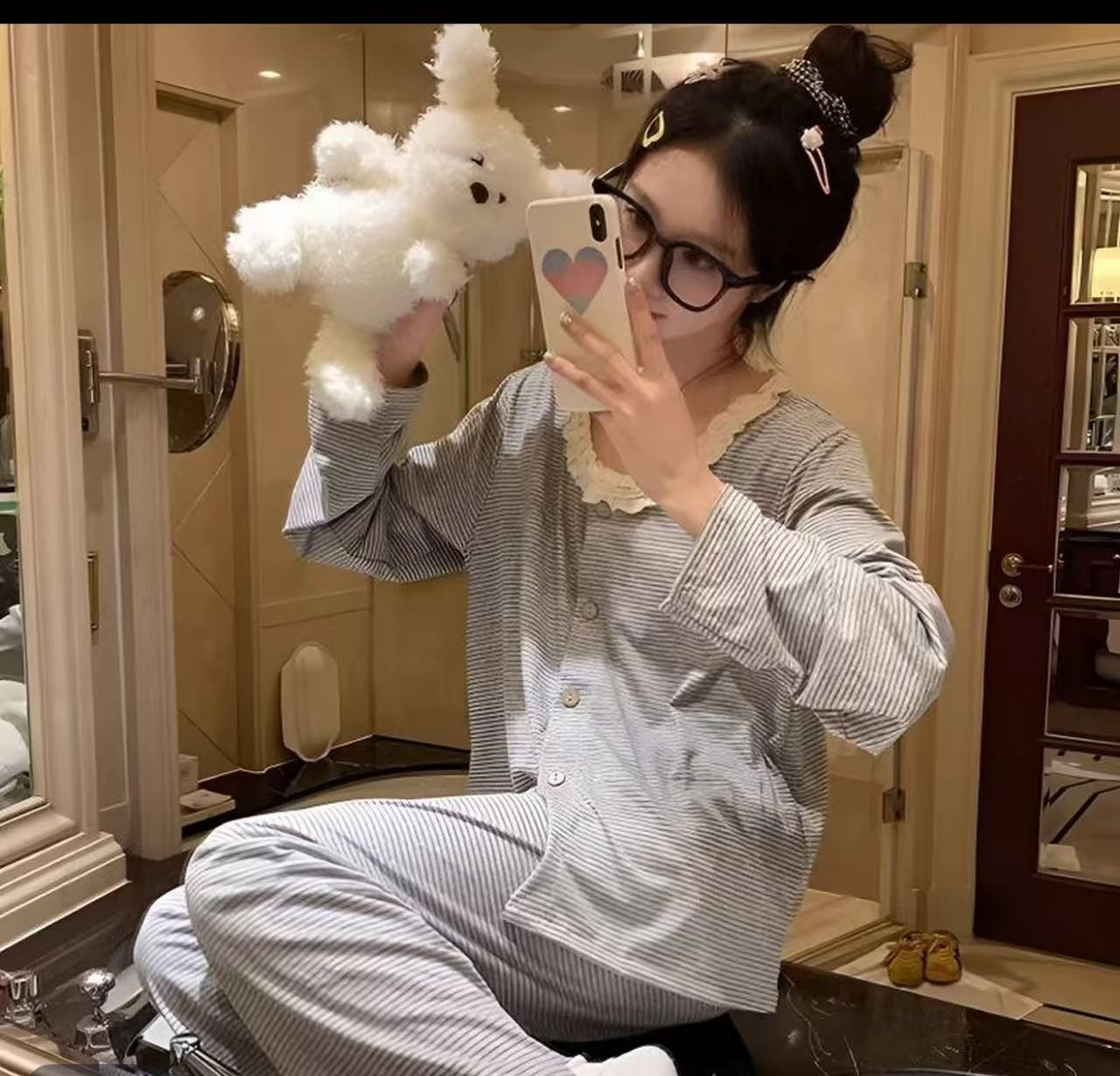 叙旧姑嫂两件套印花家居服睡衣2626