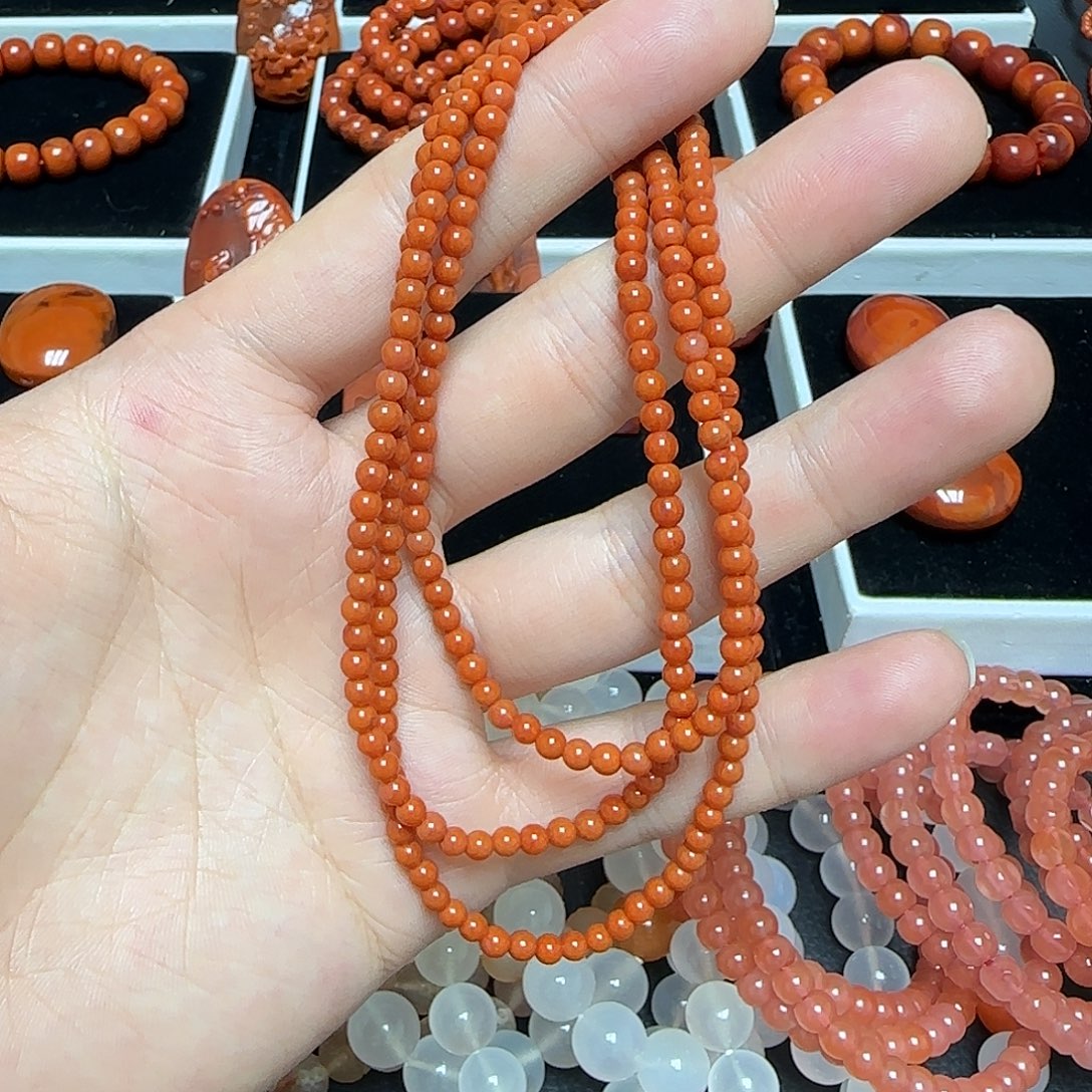 南红玛瑙未镶嵌手链