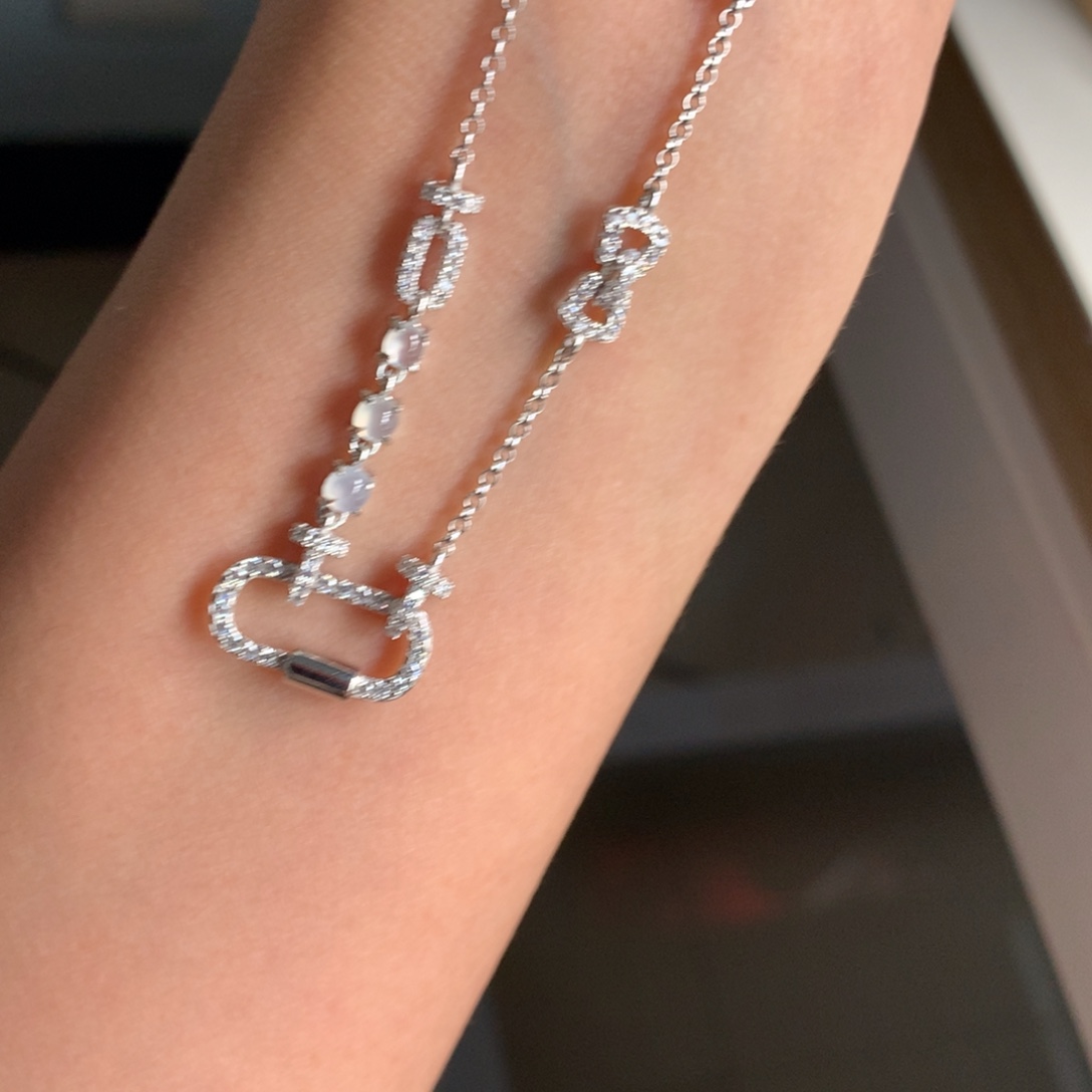 翡翠银S925镶嵌颈饰项链