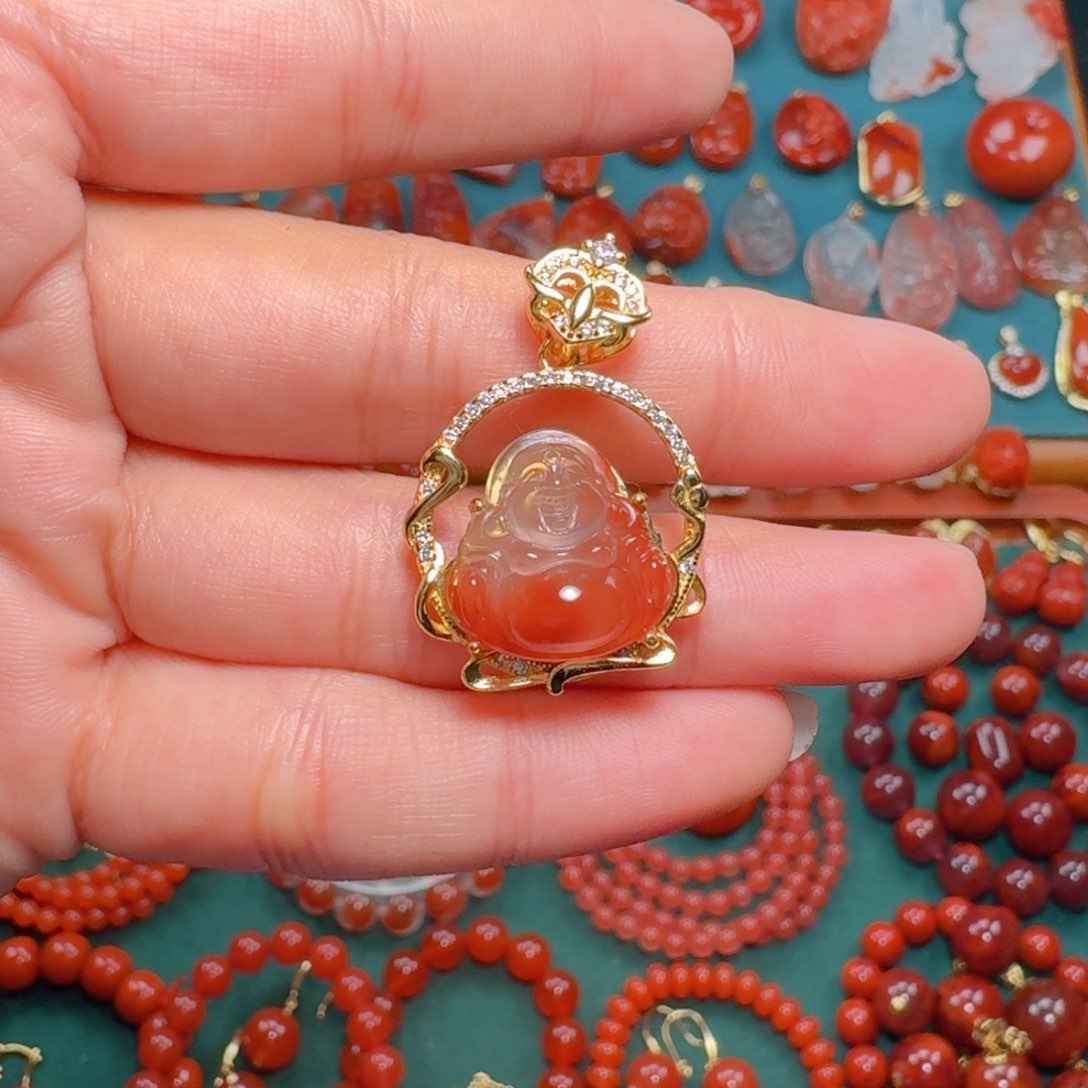 南红玛瑙南红银S925镶嵌