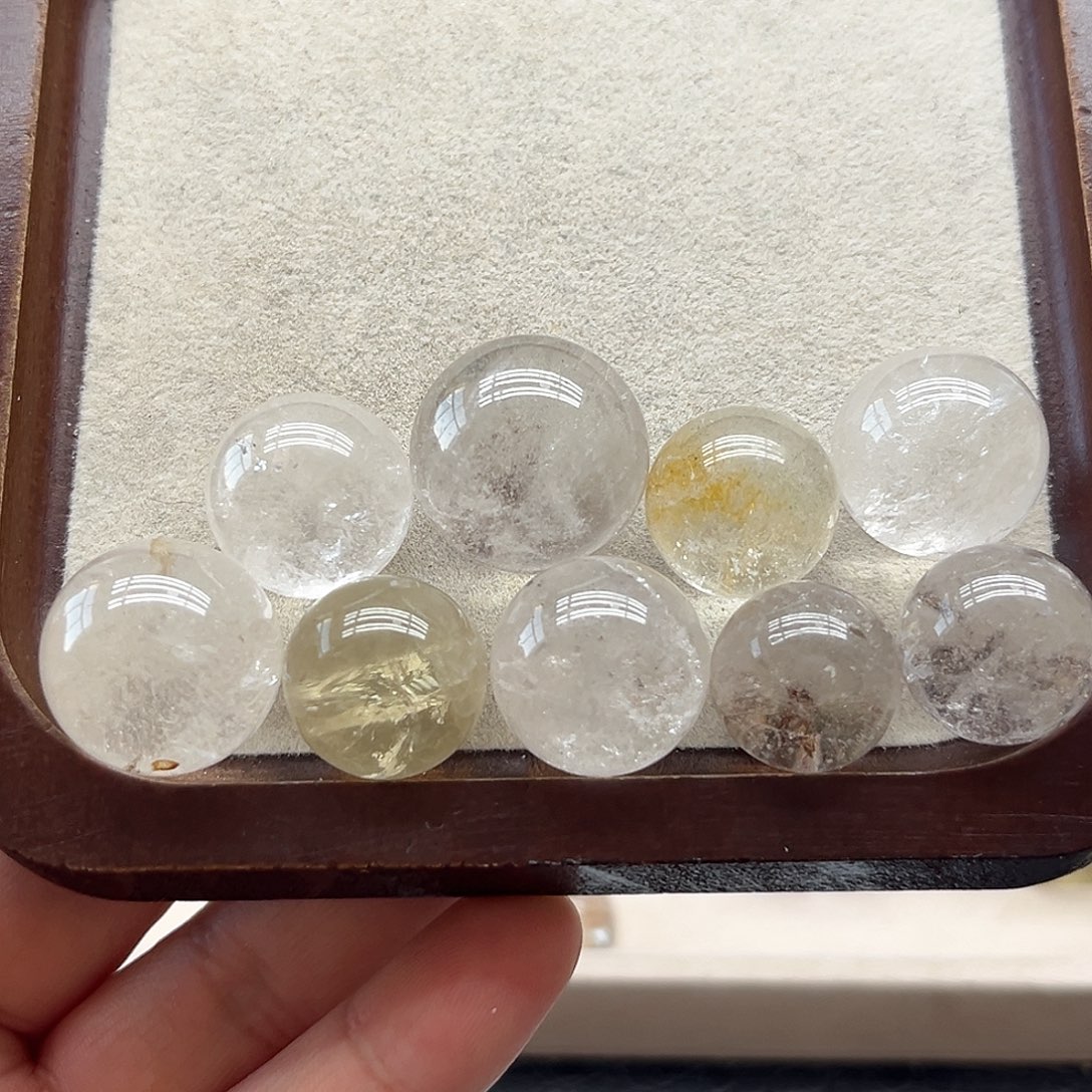 水晶珠宝半成品未镶嵌30 幽灵、白水、黄水、胶花