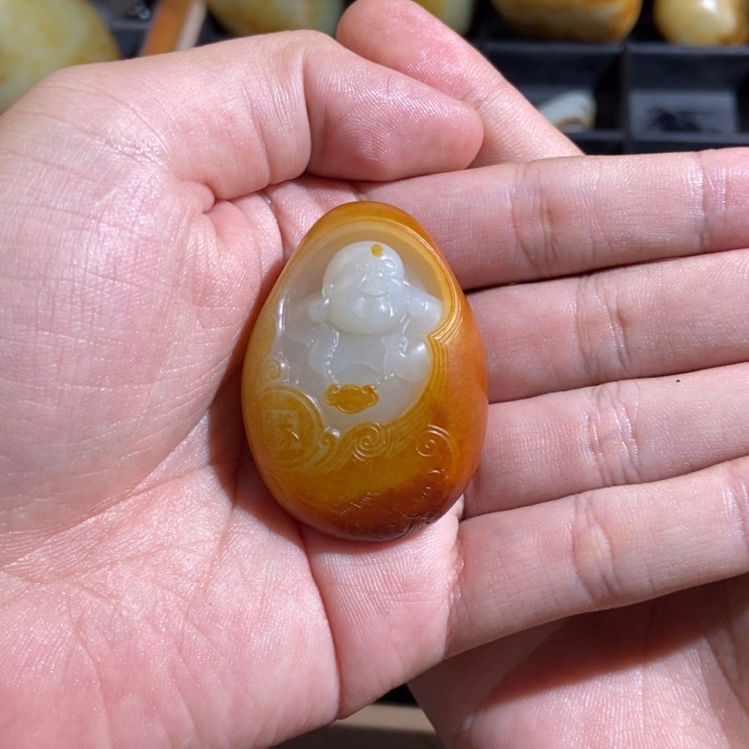 和田玉未镶嵌吊坠(不含链)修*了