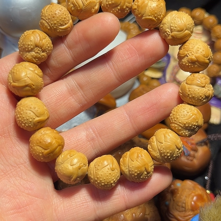 橄榄核手串/手链猴头金蟾扇子