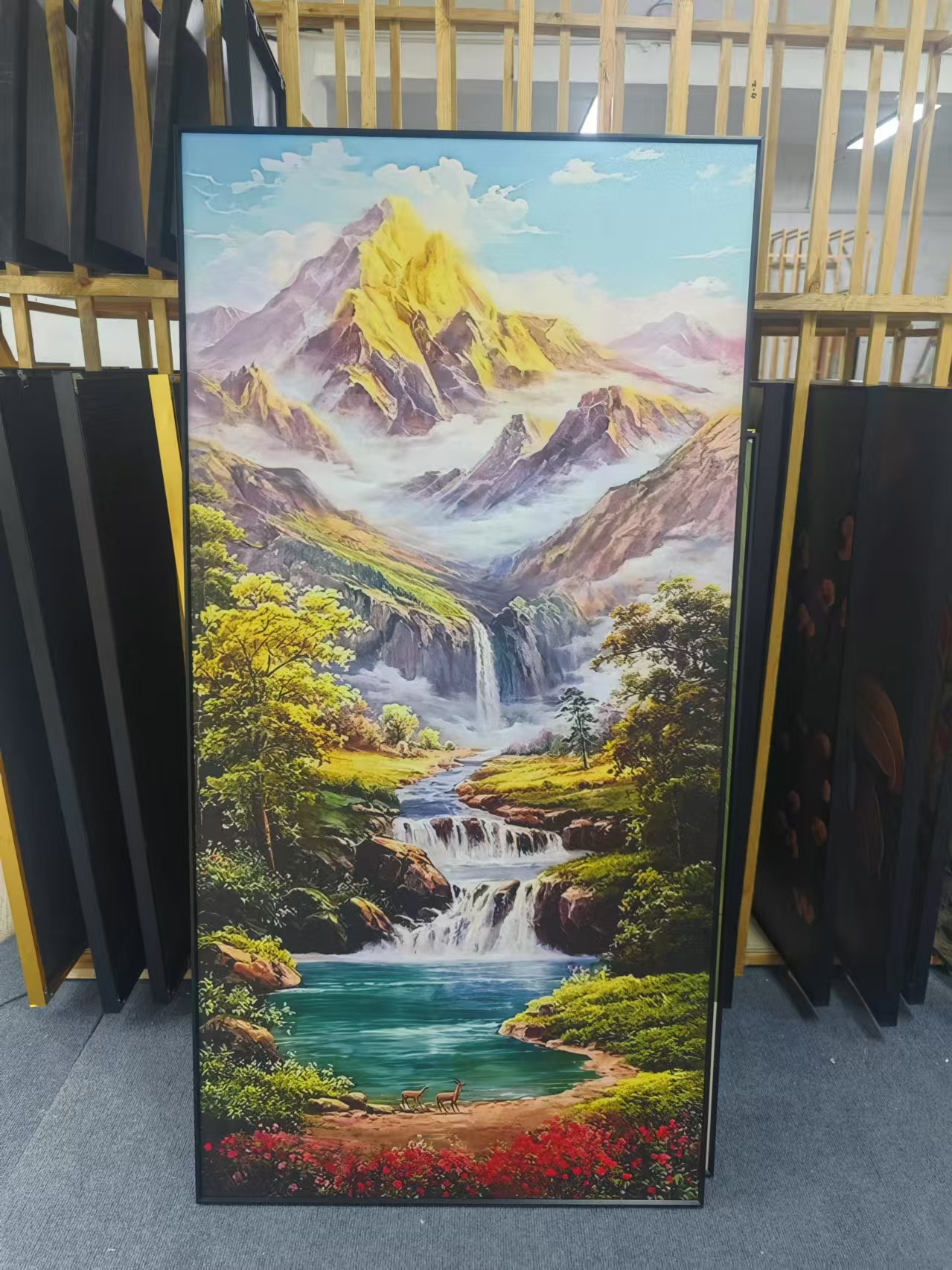 高端新款激励金沙装饰画玄关走廊过道日照金山风景挂画180160