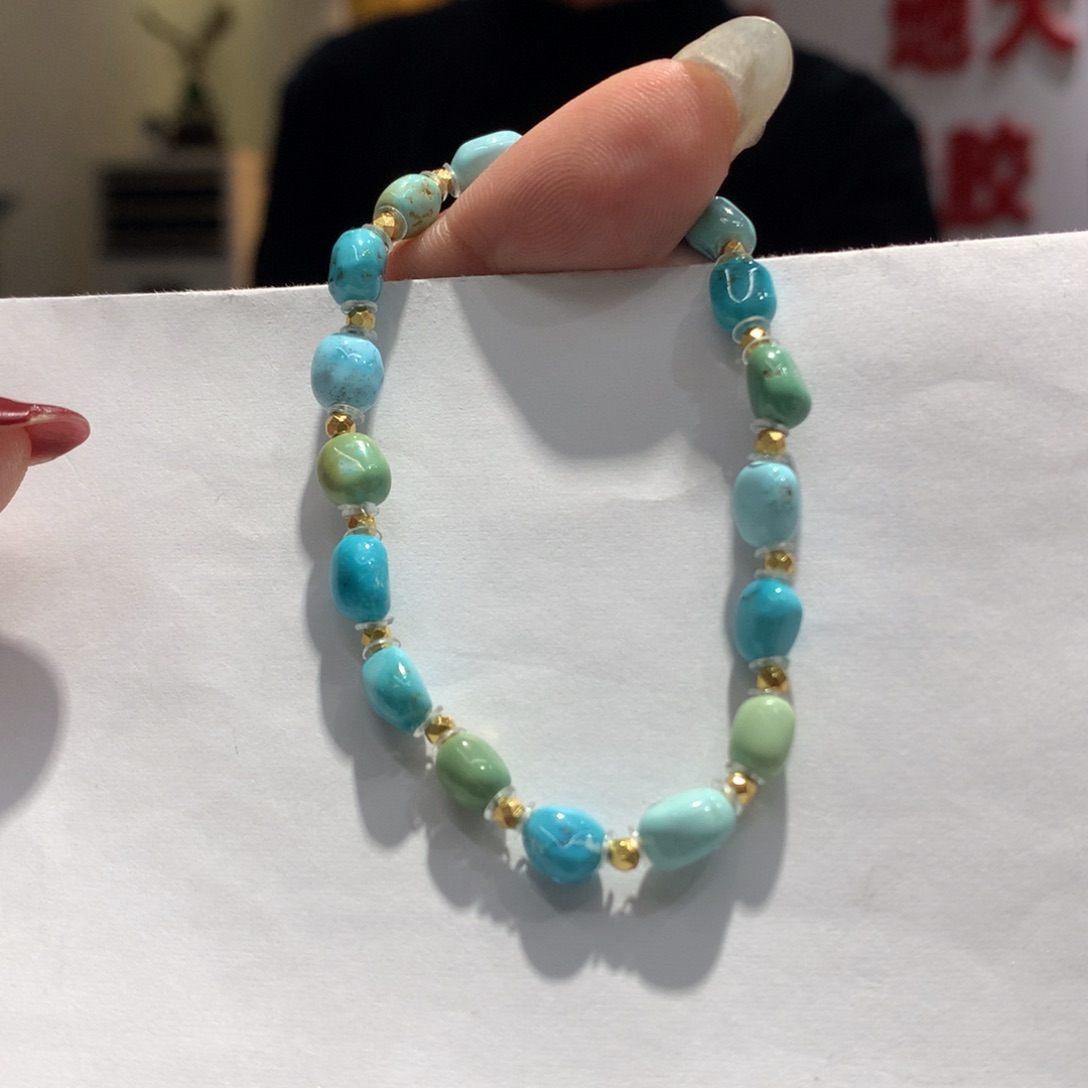 绿松石单圈银S925镶嵌