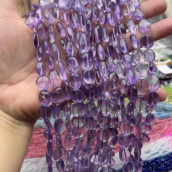 未镶嵌玛瑙/玉髓珠宝半成品一条玻利维亚紫晶随型