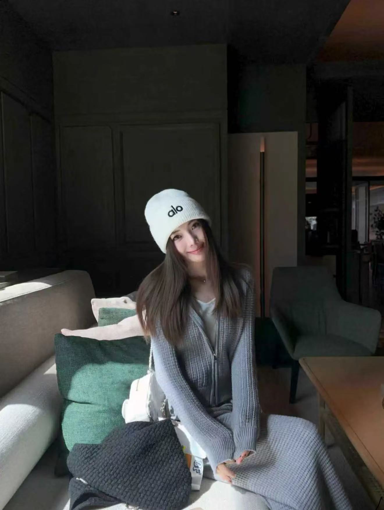 金硕珍明星款Notable Beanie小众设计字母刺绣男女同款针织冷帽