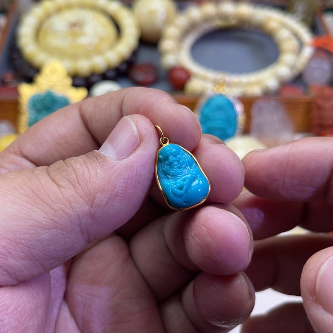 绿松石18K金镶嵌珠宝奇石63