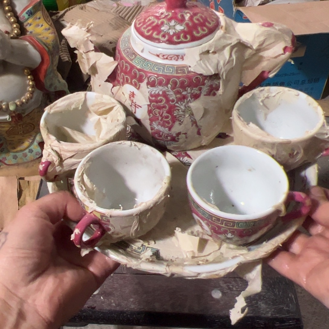 陶其他6头万受无疆茶具