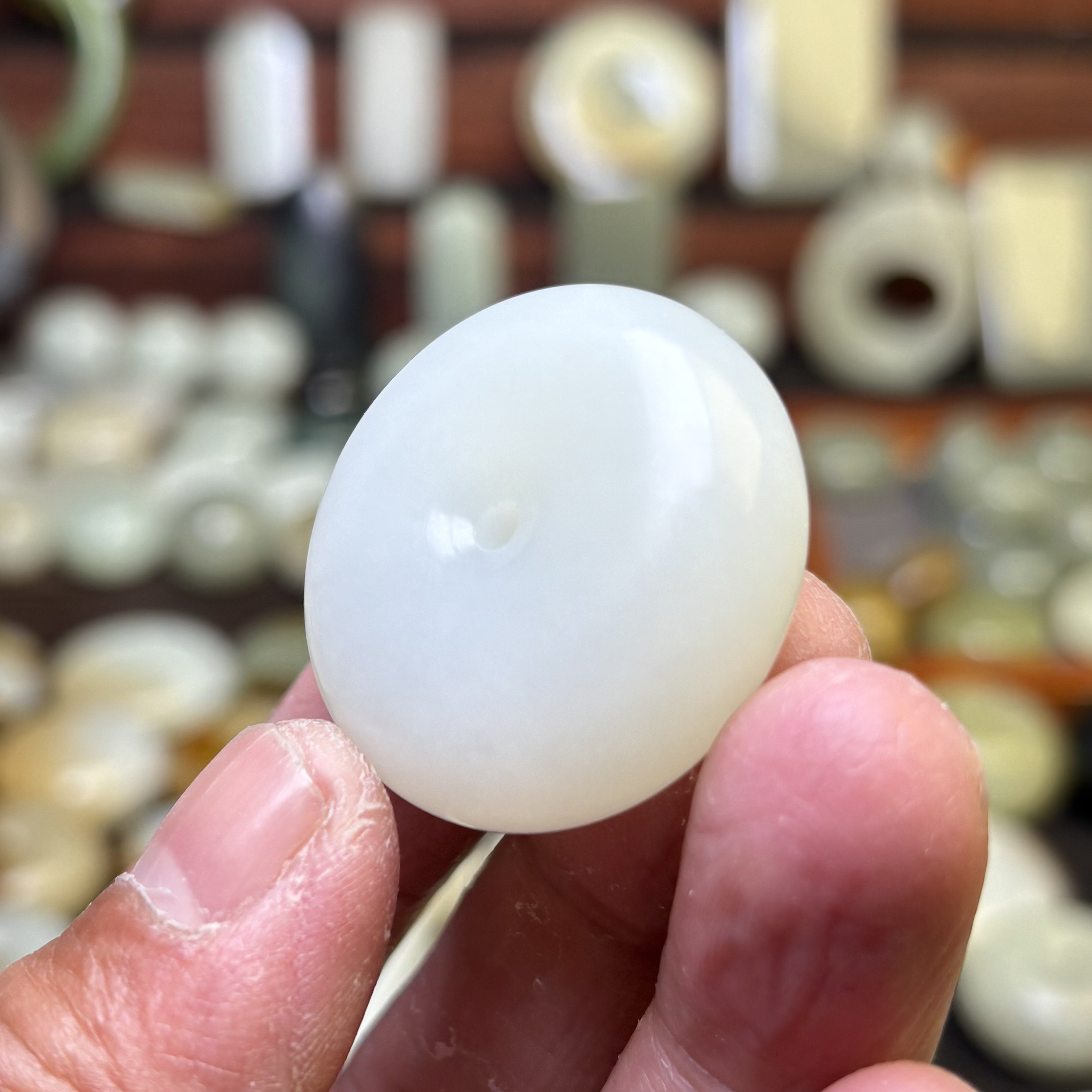 老熟糖白玉新疆和田玉红糖白玉平安扣吊坠挂件