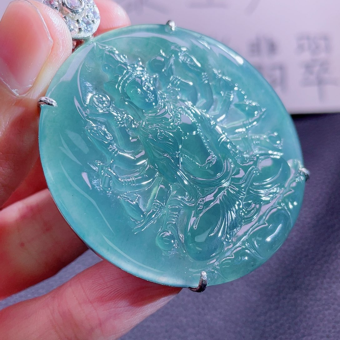 翡翠颈饰银S925镶嵌888888888