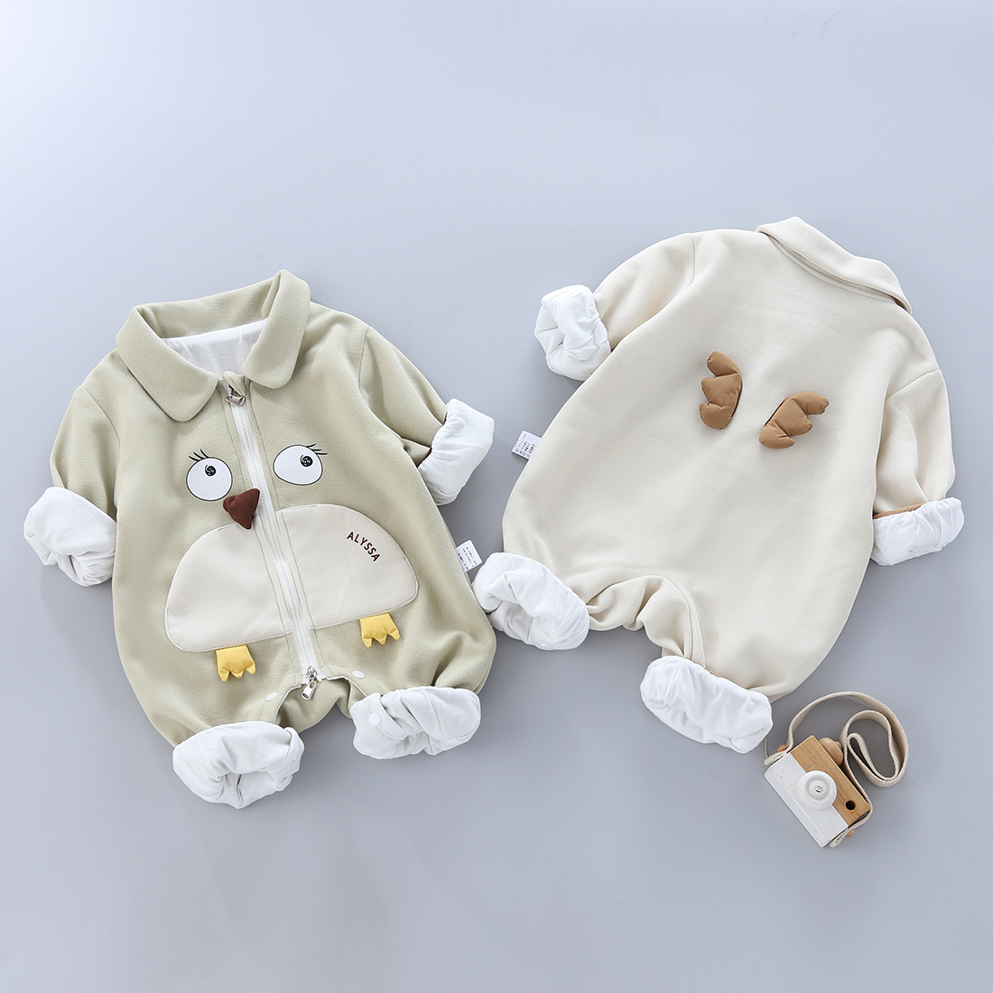 婴幼儿新款连体衣秋款（双层）男女外出愤怒小鸟新生儿爬服外出服