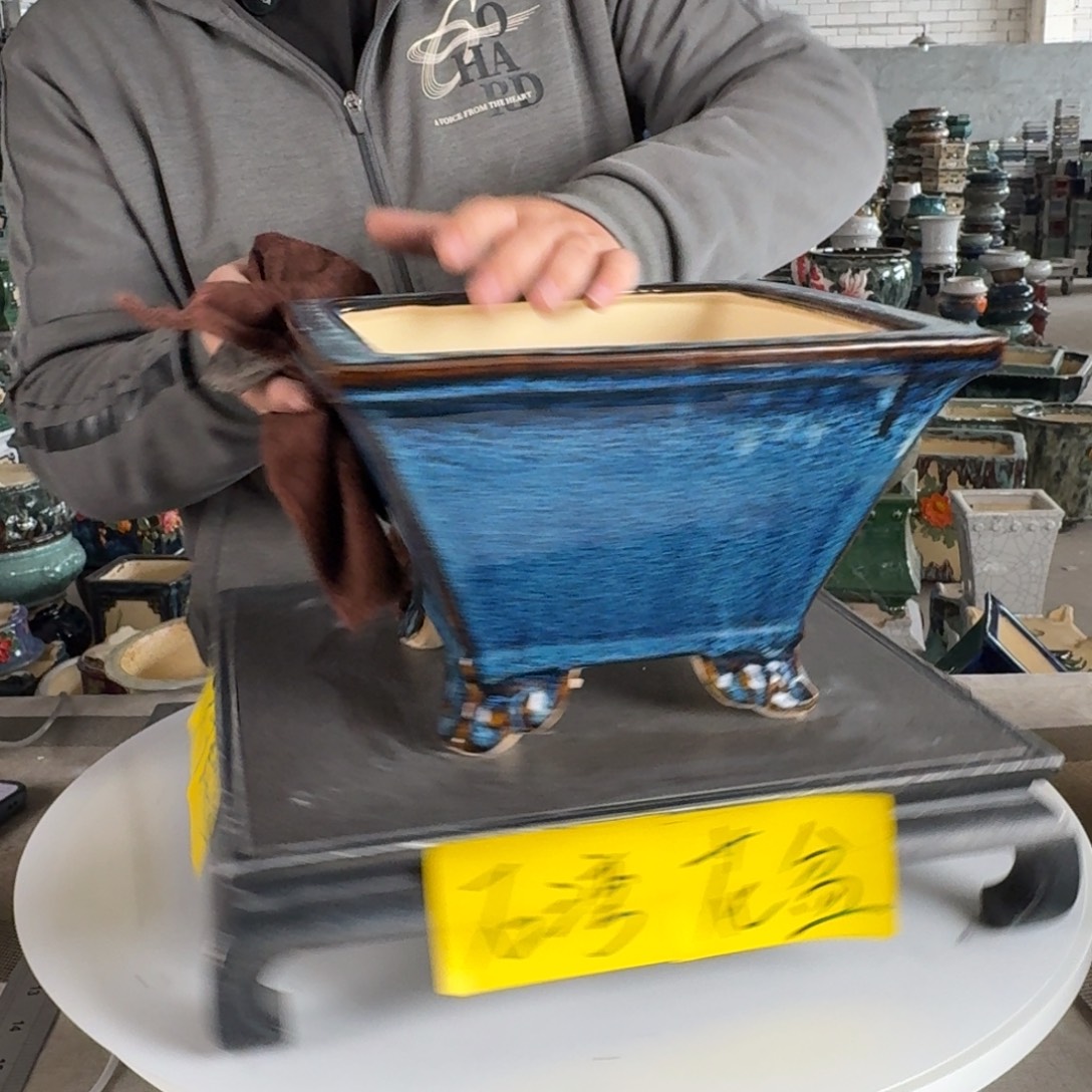 。一风堂石湾花盆 小外扩 开片 内19*13