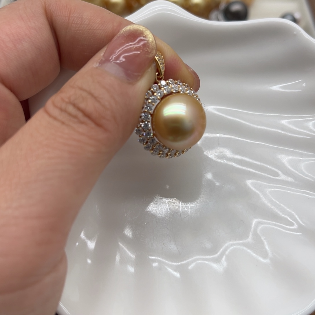 银S925镶嵌吊坠(不含链)海水珍珠