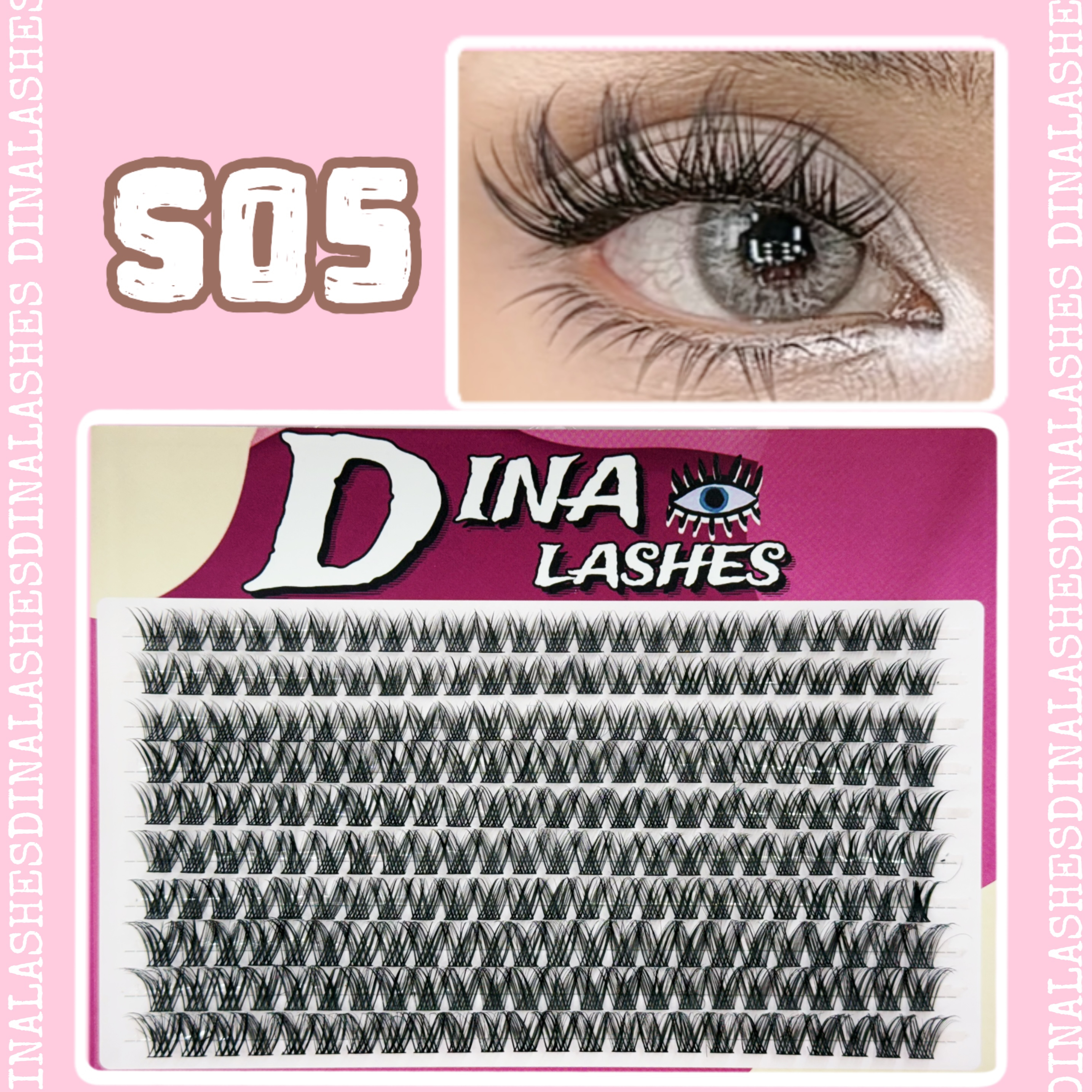 DINA LASHES「Dilina」S05欧美假睫毛胶水款（拆封影响卫生，不退换）