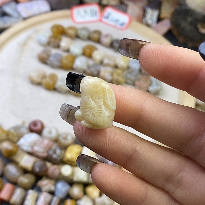 针钠钙石（海纹石）未镶嵌颈饰11