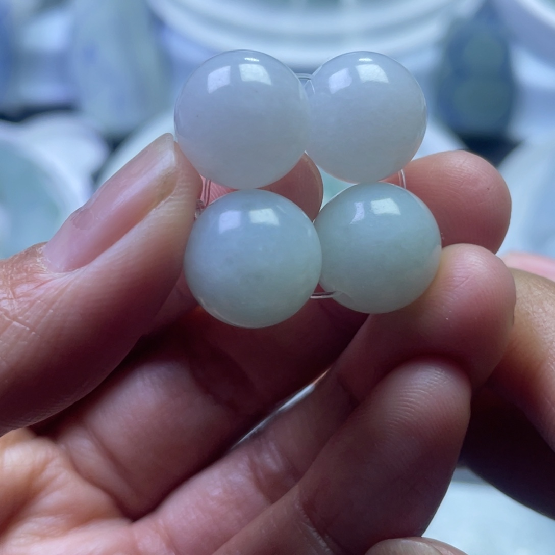 定制翡翠未镶嵌裸石定制卡12+圆珠17颗