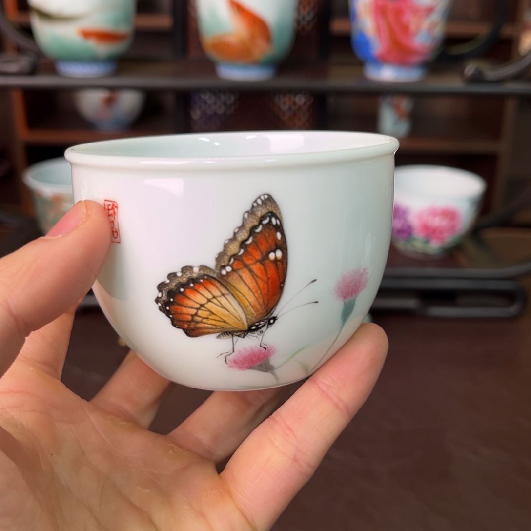 杯子陶景德镇陶东方陶瓷杯子壶盖碗