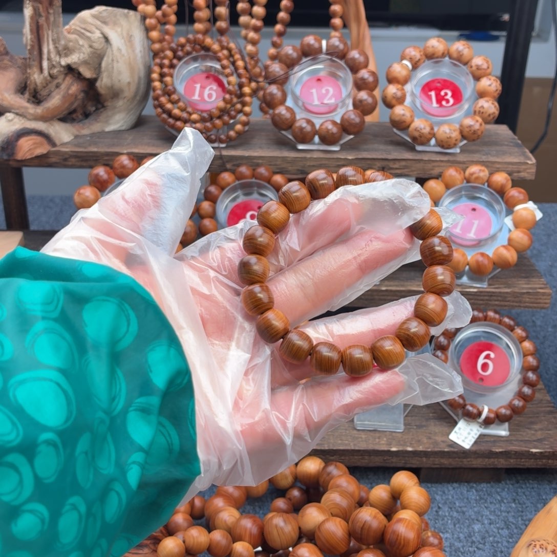 手串/手链柏木（崖柏）12黑油老型蚕丝纹泥膏香料甜香