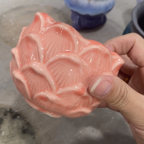 陶瓷小莲花粉色131331313