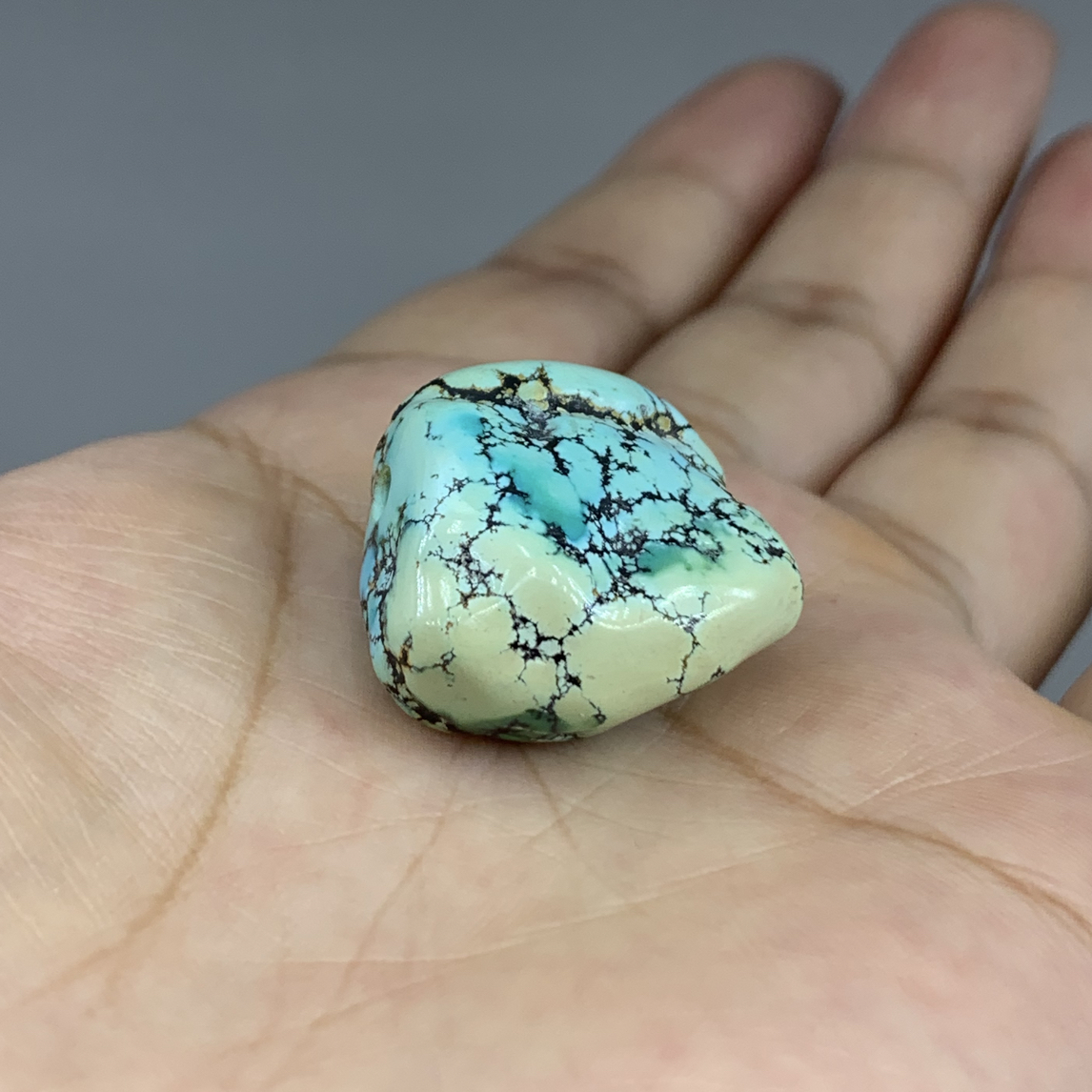 原矿绿松石三彩锁骨吊坠