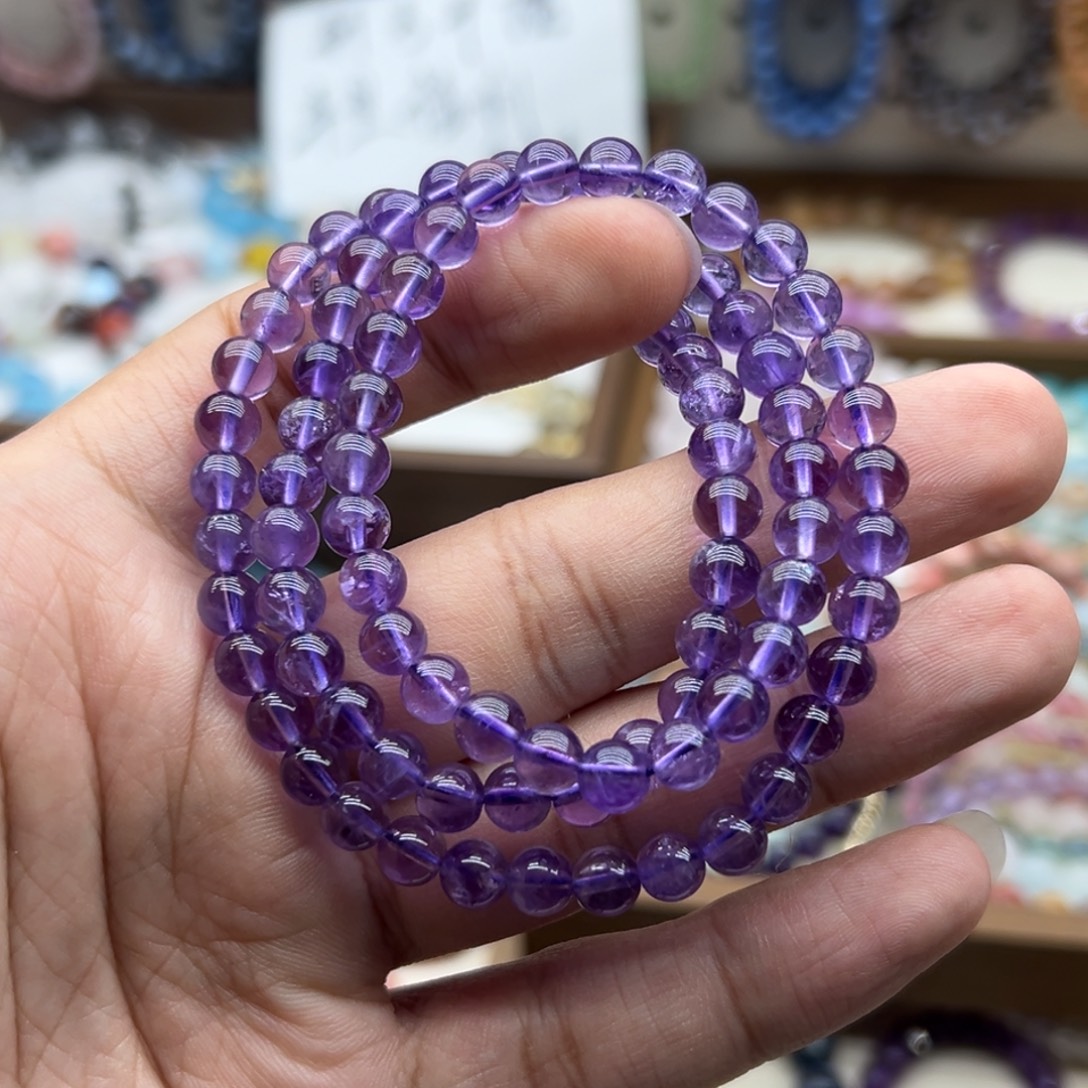 手链水晶未镶嵌紫水晶三圈