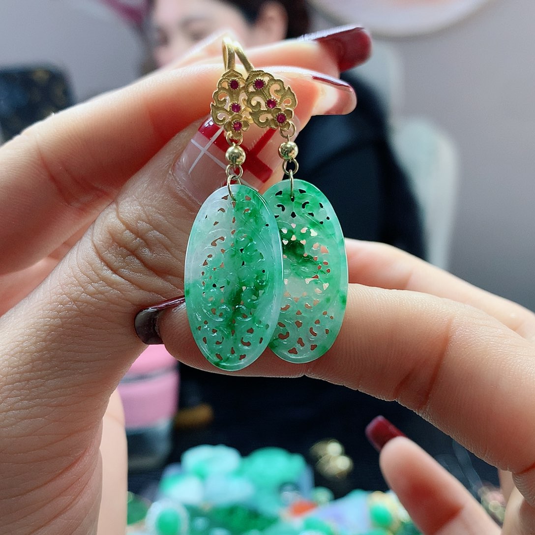 【闪购商品】翡翠耳饰银S925镶嵌，