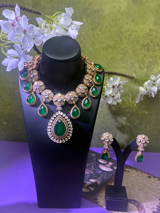 进口手工冰花项链套装彩色重工奢华复古时尚复古/宫廷精美气质