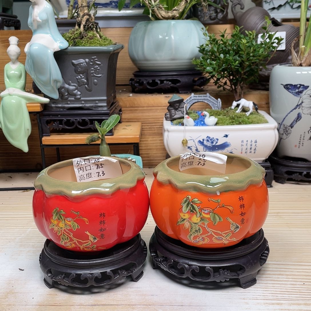 紫砂花盆陶瓷艺术花盆陶瓷