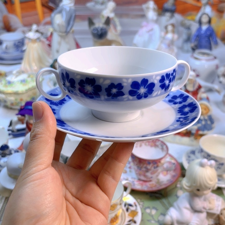 摆件欧洲中古瓷器好看冲鸭！