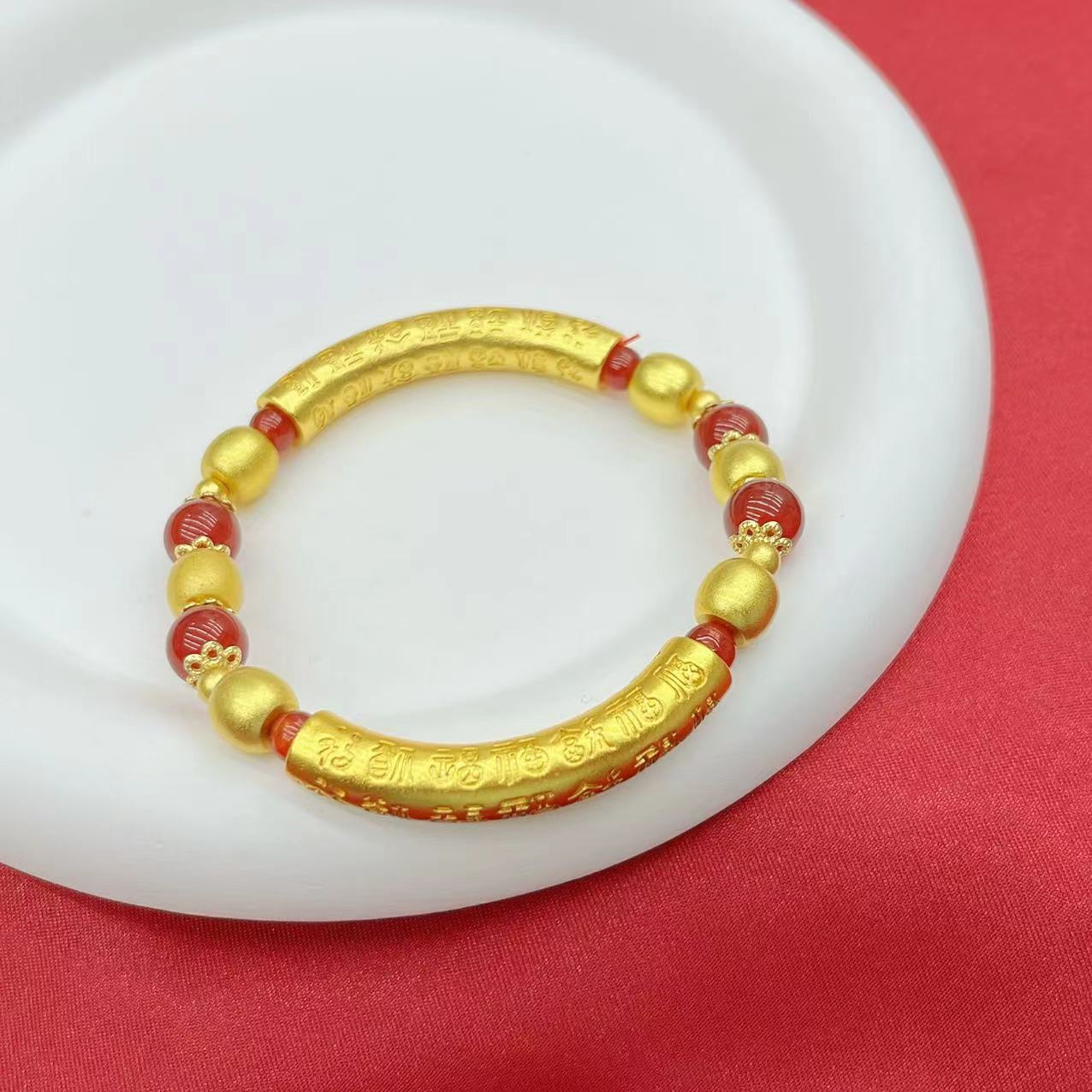 【传杰专属】高端传承名贵宝石匠心之作百福弯管手串 K351