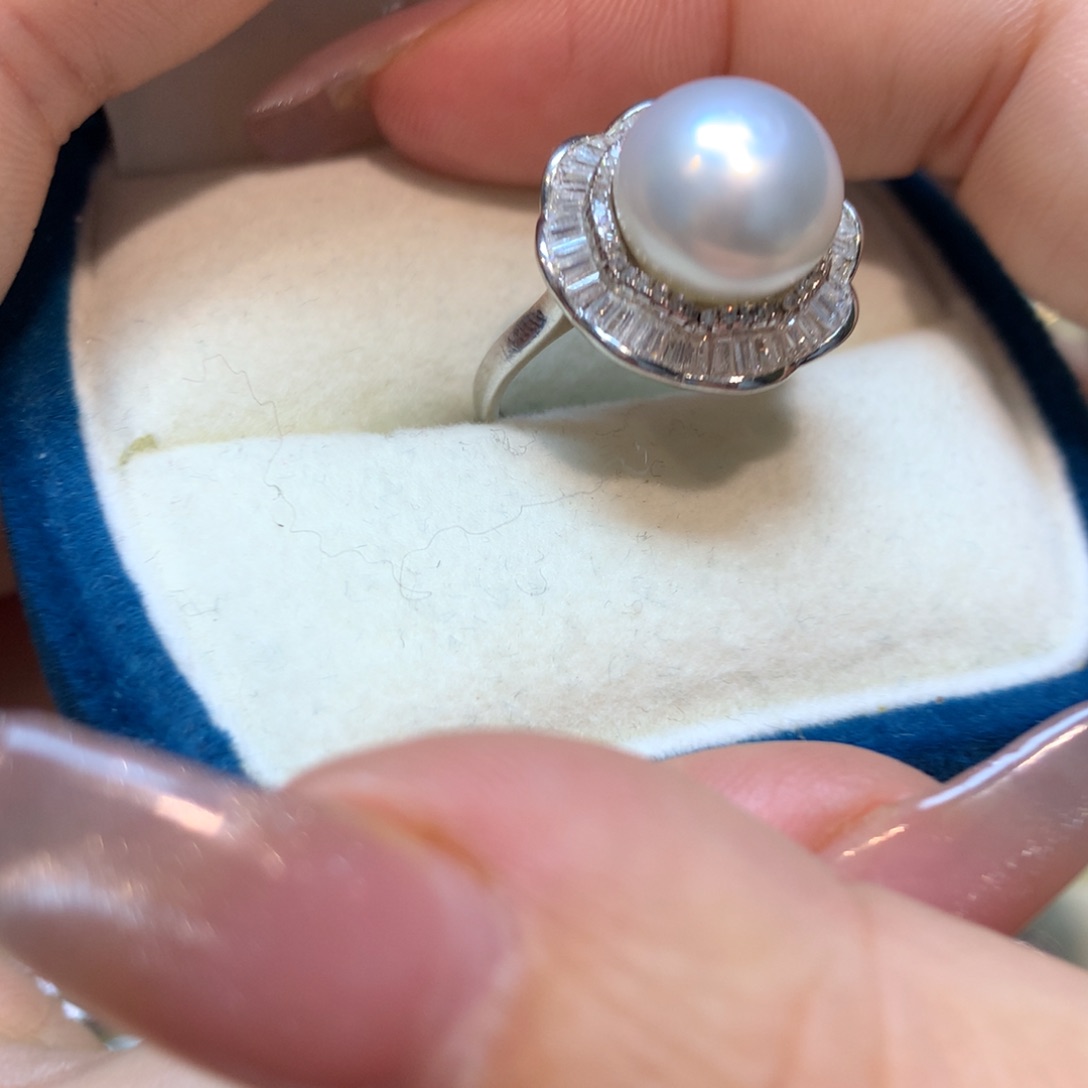 海水珍珠戒指银S925镶嵌