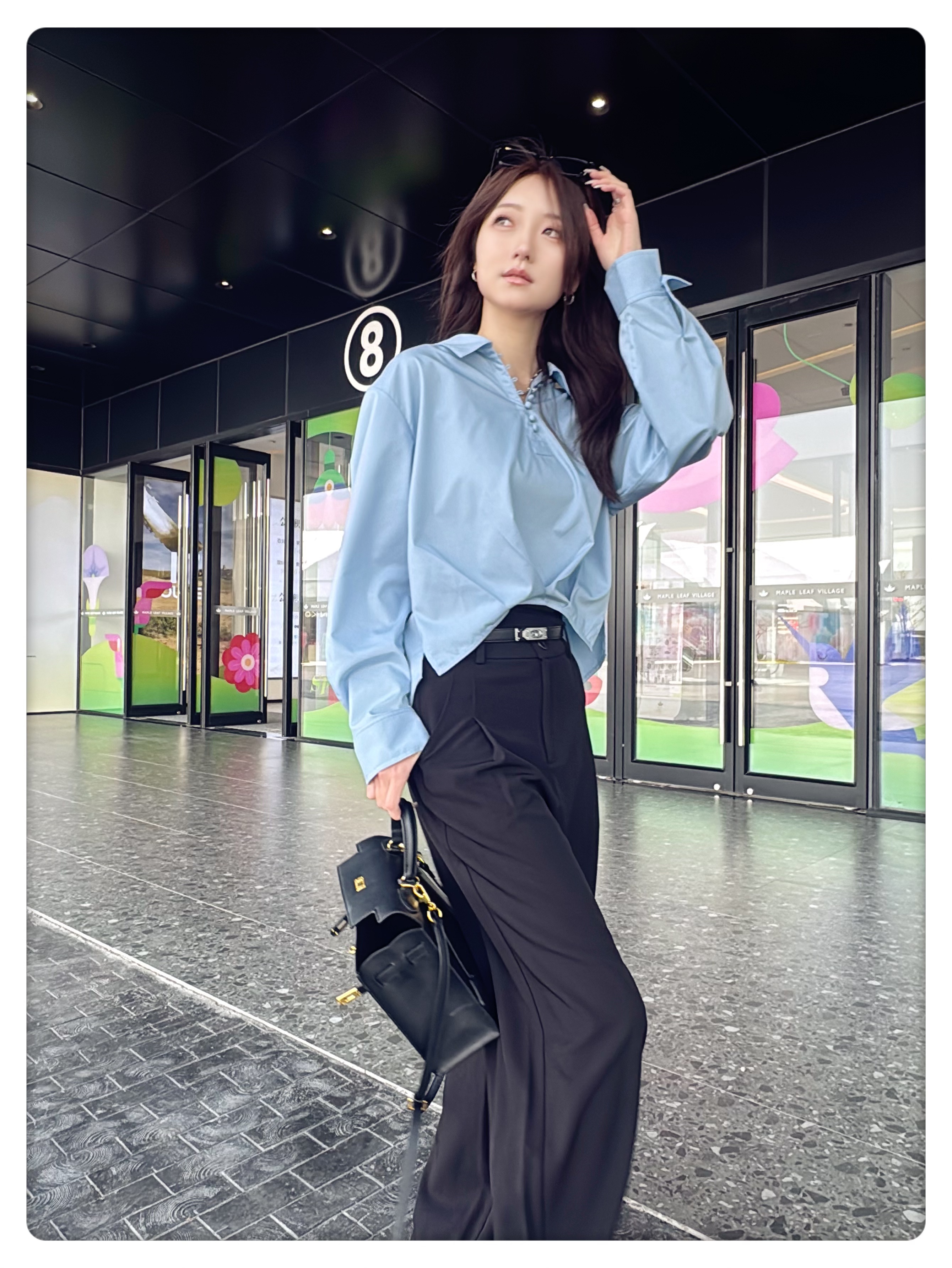 黑色直筒西装阔腿2025新款春夏高腰垂感宽松显瘦休闲百搭设计感