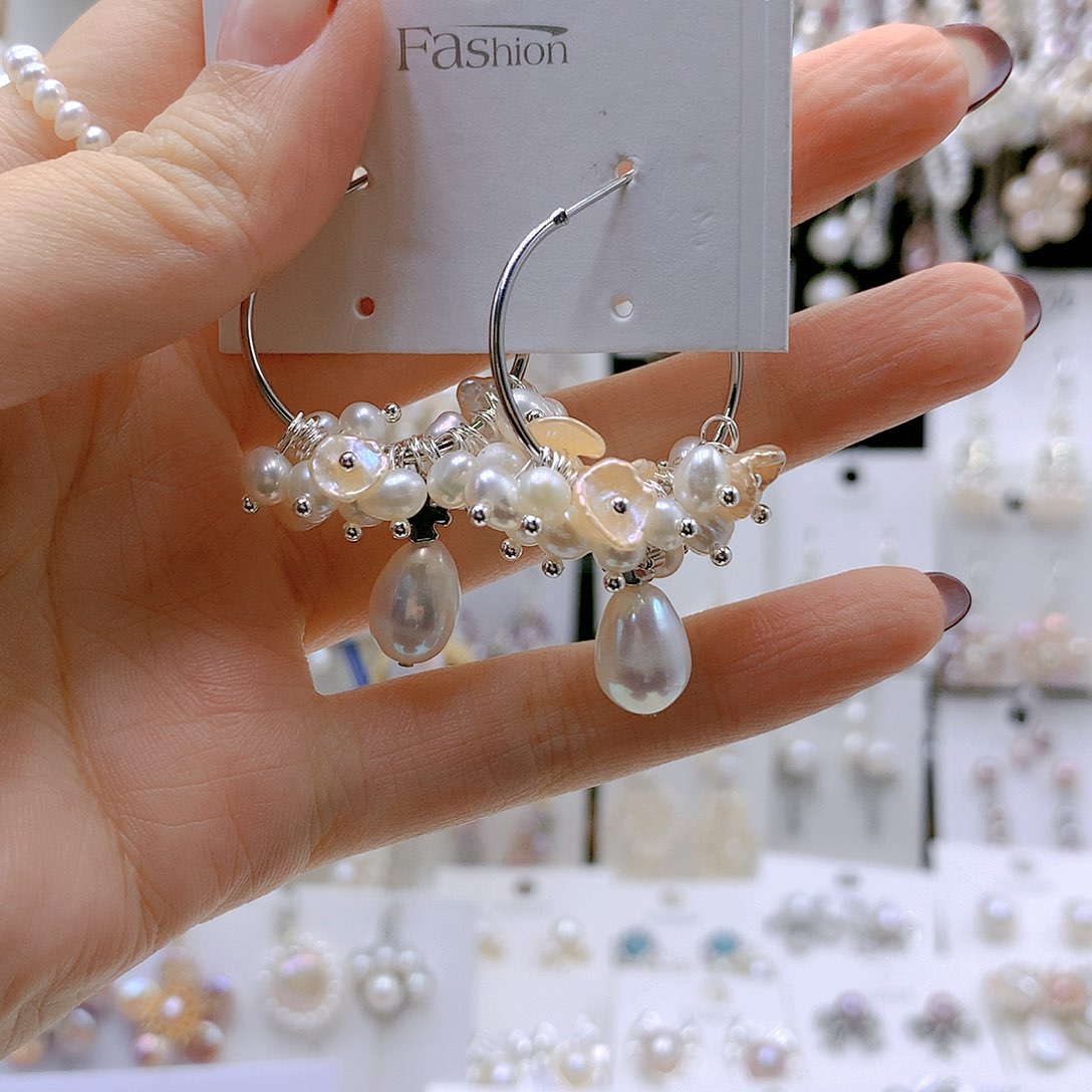 颈饰银S925镶嵌淡水珍珠喜**1