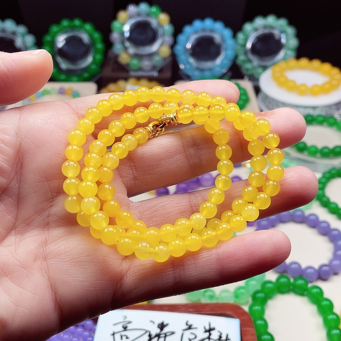 翡翠未镶嵌颈饰卡6翡翠珠链男女款06