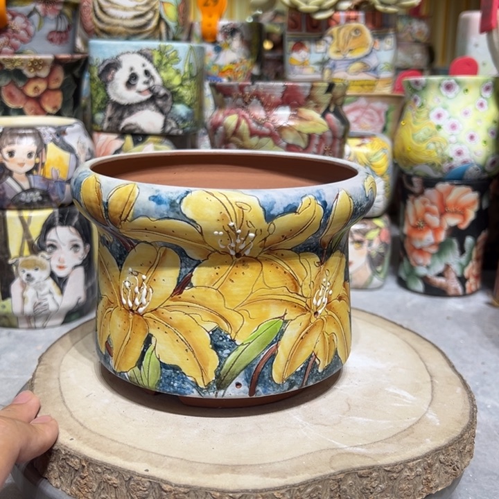 景德镇红陶精品手绘陶瓷