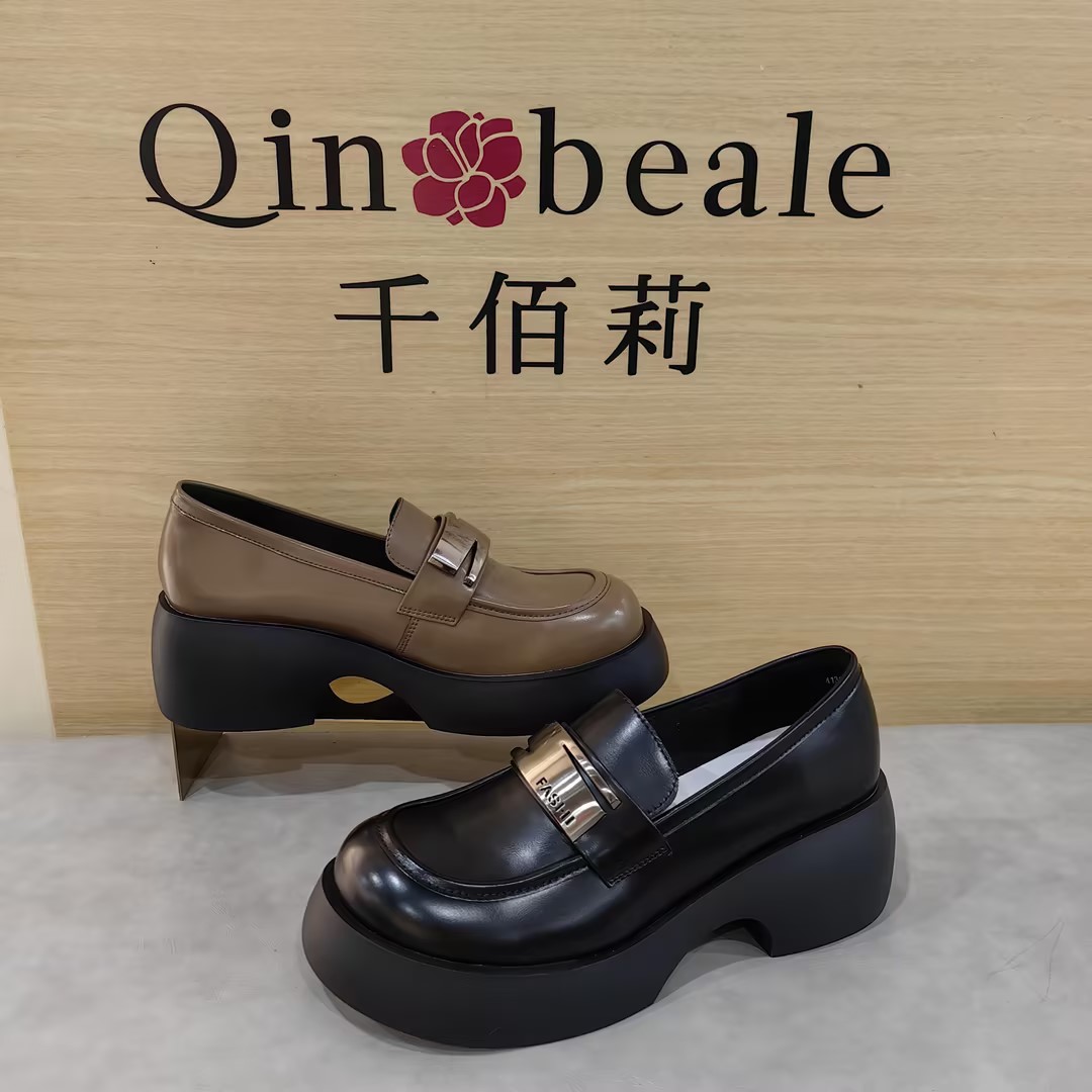 Qin&beale/千佰莉 厚底 牛皮  乐福单鞋 1526