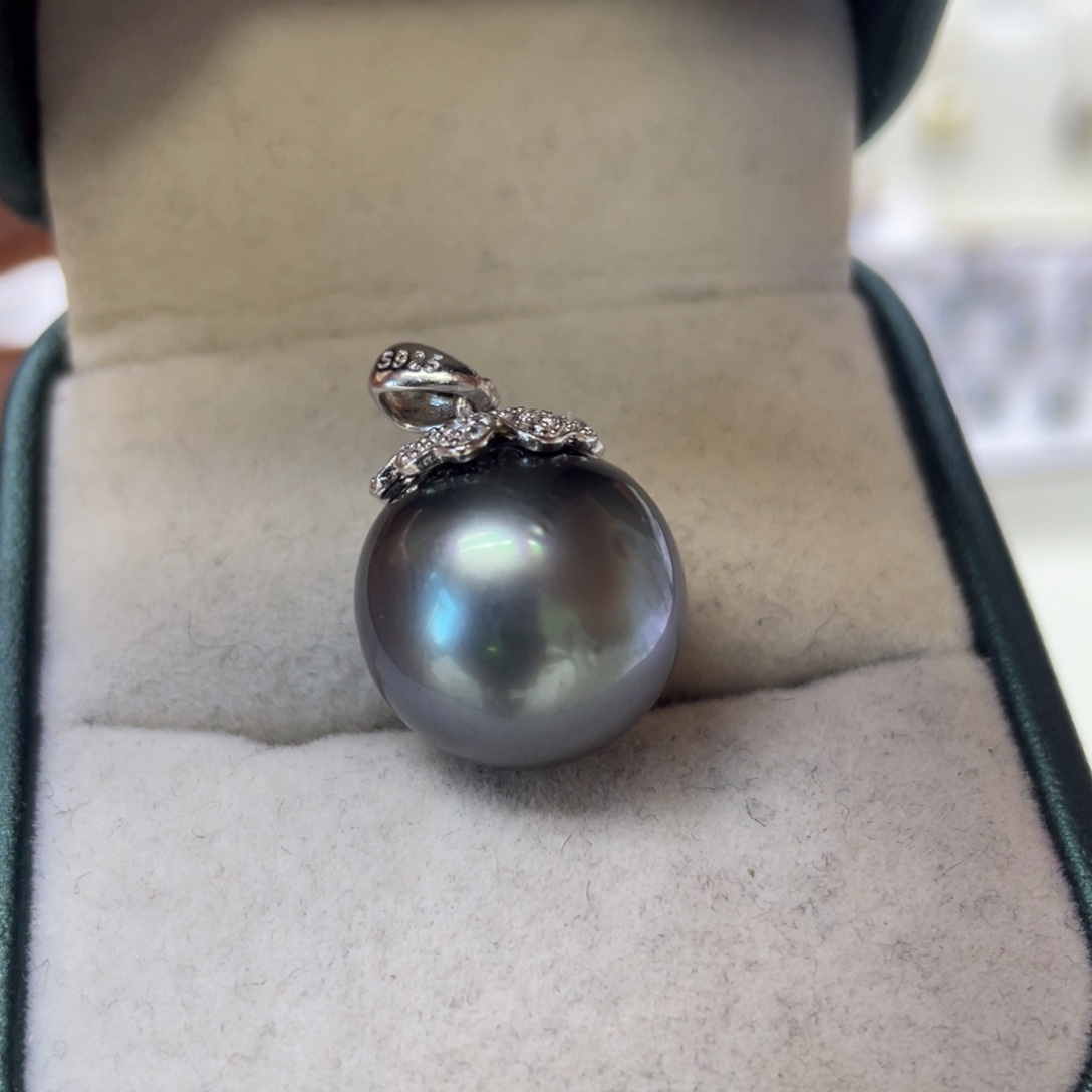 银S925镶嵌海水珍珠颈饰14-15