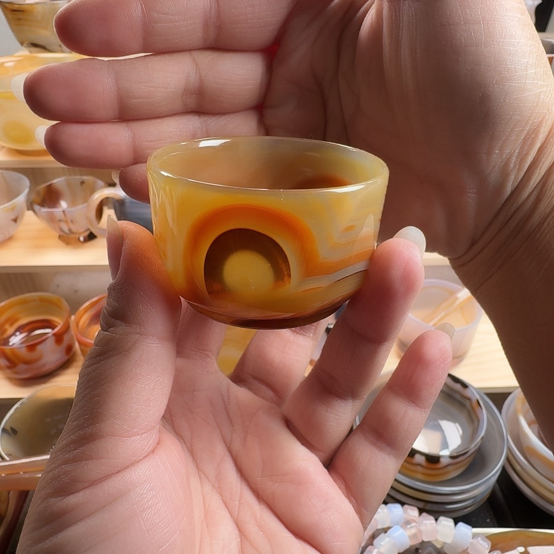 悟***州玛瑙/玉髓未镶嵌茶杯