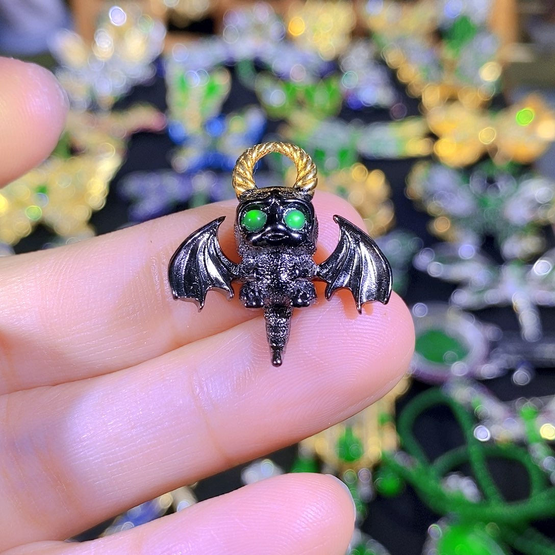 吊坠(不含链)银S925镶嵌翡翠